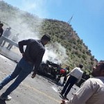 زنده سوختن راننده پراید در تصادف دلخراش با نیسان/ تصاویر